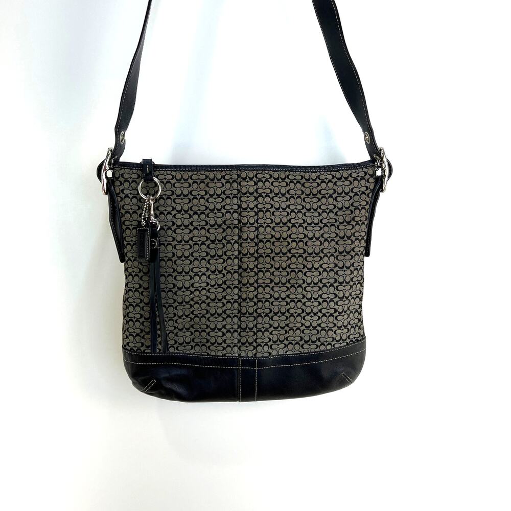 Coach Signature C Jacquard Crossbody Bag Black